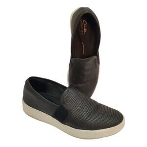 Clarks Black Combi Layton Petal Leather Sneaker - Women 9.5